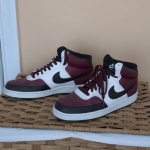 Nike Air Jordan High Tops - Maroon and White